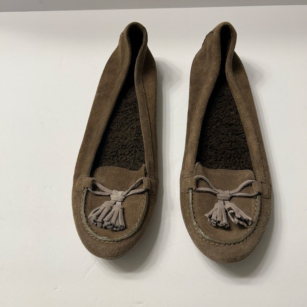 Crocs Dual Comfort Brown Suede and Faux Sherpa Moccasins 9 - Picture 3 of 8